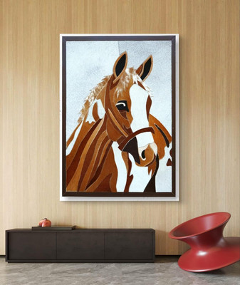sethiaesthetic Luxury Leather Wall Art Frame for Home & Office Wall Decor 12x16 Inch Decorative NA 16 inch x 12 inch Painting(With Frame)