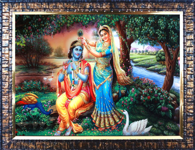 Darsh Craft Radha Krishna Ji PPB744 Acrylic 9 inch x 12 inch Painting(With Frame)