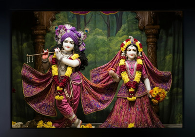 kngs crafts Radhe Krishna Murti Frame |Ethnic radha krishna frame Acrylic 14 inch x 10 inch Painting(With Frame)