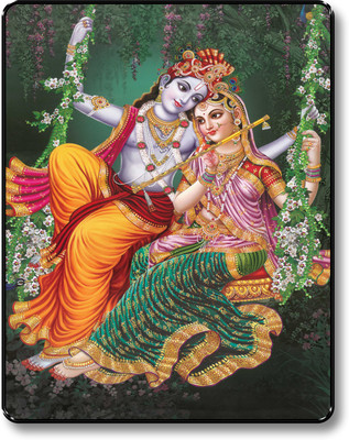 saf RADHA KRISHNA PAINTING Digital Reprint 11 inch x 14 inch Painting(With Frame)