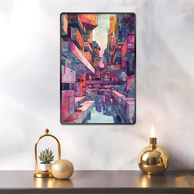 Indianara Modern Art Painting for Living | Bedroom | Pooja Room | Hotel Digital Reprint 18 inch x 12 inch Painting(With Frame)