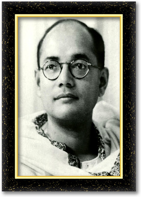ARAAKA NETAJI SUBHASH CHANDRA BOSE photo frame (Wood Base and Front Laminated) Acrylic 7 inch x 5 inch Painting(With Frame)