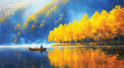 Viventiq without frame landscape painting | scenery for wall | big size Canvas 22 inch x 40 inch Painting(Without Frame)