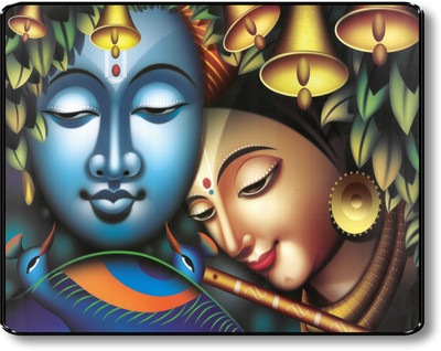 saf RADHA KRISHNA PAINTING Digital Reprint 10 inch x 14 inch Painting(With Frame)