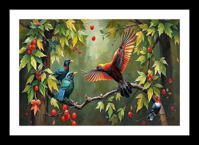 Flexer style Digital Reprint 12 inch x 18 inch Painting(With Frame, Pack of 2)