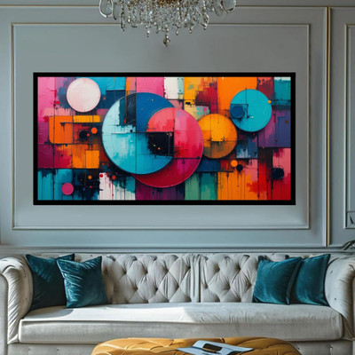 undefined Luminary The Art Gallery// Large Landscape Modern Abstract Wall Painting Canvas 26 inch x 50 inch Painting(With Frame)