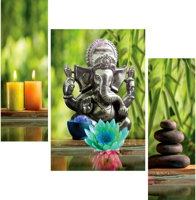 saf Digital Reprint 12 inch x 20 inch Painting(Without Frame, Pack of 3)