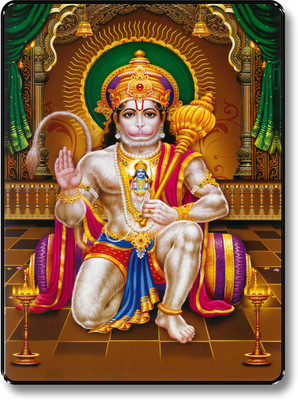 saf BALAJI HANUMAN JI Digital Reprint 13.5 inch x 9.5 inch Painting(With Frame)