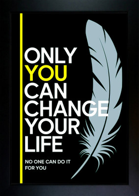 CrowdHall Motivational Quotes Frame | Quotes Wall Frames | Motivational Quotes Wall Frame Digital Reprint 13.5 inch x 10 inch Painting(With Frame)