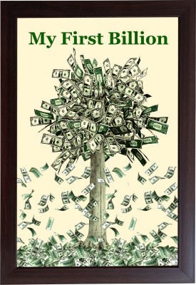 EVAN My First Billion Kalpavriksha Tree Photo Frame Fast money Abundance Digital Reprint 12 inch x 8 inch Painting(With Frame)