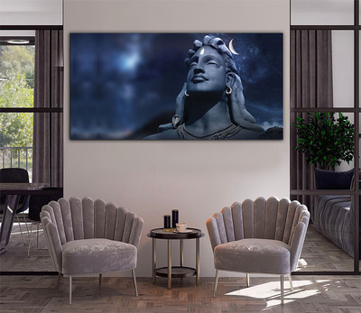 Aadee craft Lord Shiva Wall Art Canvas Print– 24x48 Canvas 24 inch x 48 inch Painting(Without Frame)