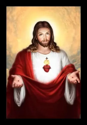 AARTKALA JESUS, CHRIST, CROSS, GOD PHOTO FRAME Digital Reprint 14 inch x 10 inch Painting(With Frame)
