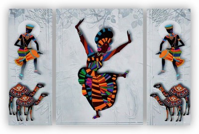 Khatu Crafts Dance Painting Digital Reprint 12 inch x 18 inch Painting(Without Frame, Pack of 3)