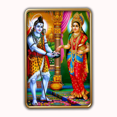 Dharvika Innovations Maa Mata Annapurna Devi Photo Frame with Sparkle Coated Laminated Digital Reprint 18 inch x 12 inch Painting(With Frame)