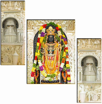 SAF PRINT Ram lalla ayodhya murti model Digital Reprint 18 inch x 20 inch Painting(Without Frame, Pack of 3)