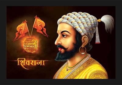 jog craft chhatrapati shivaji photo,chhatrapati shiva ji photo frame Digital Reprint 14 inch x 20 inch Painting(With Frame)