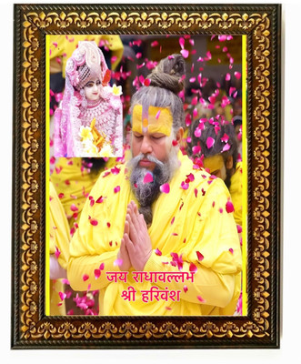 BAJAJ CREATIONS Shri Premanand Govind Sharan Ji Maharaj Religious photo frame Digital Reprint 8 inch x 6 inch Painting(With Frame)