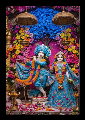 HSB INFRA Radha Krishna Photo Frame – Divine Wall Decor for Home, Temple & Gift Purpose Digital Reprint 12 inch x 9 inch Painting(With Frame)