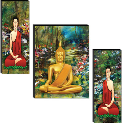 saf Digital Reprint 12 inch x 20 inch Painting(Without Frame, Pack of 3)