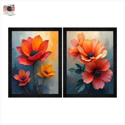 ORNATE PROFILE A4 SIZE ( SET OF 2 ) WALL DÉCOR FRAME WITH PRINT A4 SIZE Acrylic 12 inch x 8 inch Painting(With Frame)