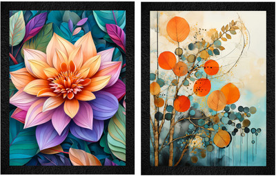 WALL PROFILE Paintings for Wall Decoration Digital Reprint 14 inch x 11 inch Painting(With Frame, Pack of 2)