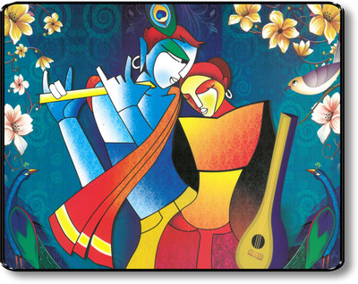 saf RADHA KRISHNA PAINTING Digital Reprint 11 inch x 14 inch Painting(With Frame)