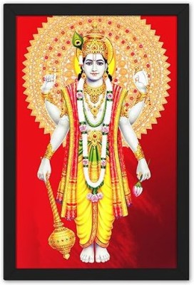 ag pro comfort Shree Narayan Devta Wall Art | Framed Artwork for Home & Office Decor Digital Reprint 10 inch x 8 inch Painting(With Frame)