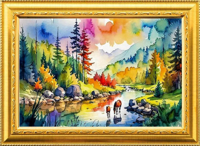 Mmory Elegant Wall Art Digital Reprint 8 inch x 12 inch Painting(With Frame)