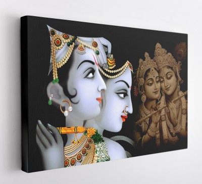 GIFTMASTER Divine Radhe Krishna Photo Frame Modern Art print Canvas 12 inch x 18 inch Painting(With Frame)