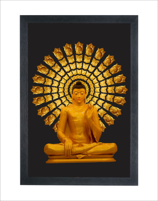 Devatwal Lord Buddha/ Gautam Buddha/ Mahaveer Swami Photo Frame For Wall Mounted Painting Digital Reprint 14 inch x 10 inch Painting(With Frame)