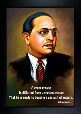 RV SALES Dr Bheem Rao Ambedkar Photo Frame Digital Reprint 13.5 inch x 10 inch Painting(With Frame)