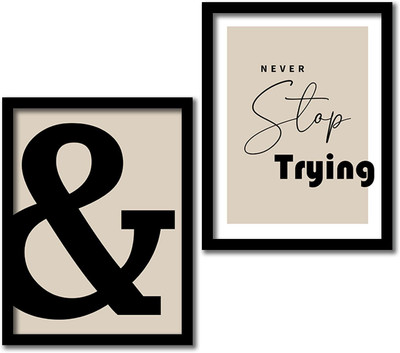 Wallcano New1_Motivational Quotes Wall Posters / Paintings with Frame for Office-279 Digital Reprint 12 inch x 14 inch Painting(With Frame, Pack of 4)