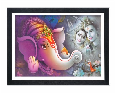 Chitransh Lord Ganesh Wall Mounted Printing Digital Reprint 20 inch x 14 inch Painting(With Frame)