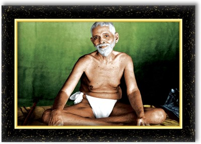 ARAAKA RAMANA MAHARSHI photo frame (Wood Base and Front Laminated) Acrylic 12 inch x 8 inch Painting(With Frame)