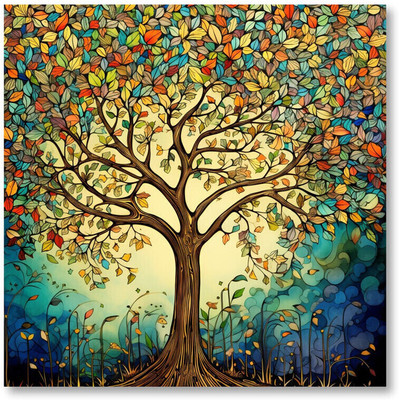 saf Wooden Framed Nature Art Canvas Wall Painting for Home Décor and OfficeCR-254 Digital Reprint 24 inch x 24 inch Painting(With Frame)