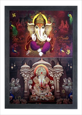 Chitransh Lord Ganesh Wall Mounted Printing Digital Reprint 20 inch x 14 inch Painting(With Frame)