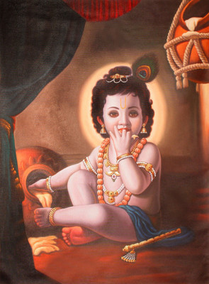 101 DESIGNS POINT 101 DESIGNS BAL KRISHNA MODEL 08 Canvas 18 inch x 12 inch Painting(Without Frame)