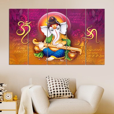 Spacter Wood Best Framed Painting, Multicolour, Lord Ganesha Wall Art Paintings Watercolor 30 inch x 50 inch Painting(With Frame)