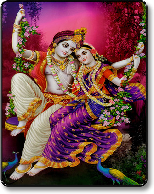 saf Radha Krishna Digital Reprint 14 inch x 20 inch Painting(With Frame)