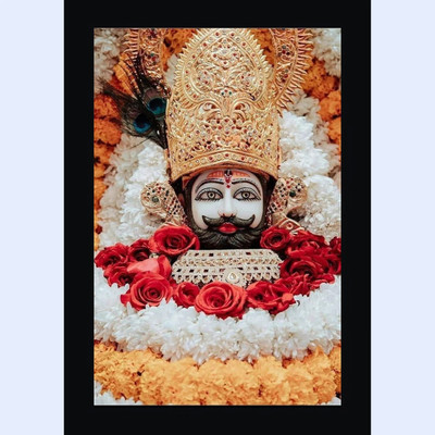 DEKOVA Khatu Shyam Baba Frame Home Decorative Painting Pooja Décor Wall Frame Digital Reprint 12 inch x 8 inch Painting(With Frame)