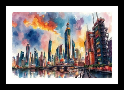 Flexer style Digital Reprint 12 inch x 18 inch Painting(With Frame, Pack of 2)
