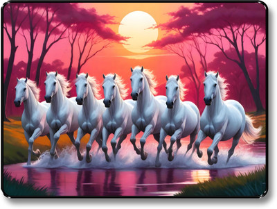 saf 7 Running Premium framed wall paintings for wall decoration, living room Digital Reprint 14 inch x 11 inch Painting(With Frame)