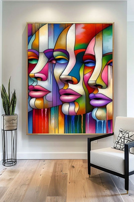 Gurmehar Modern Wall Painting 24x48 Inch | Unframed Canvas Art for Living Room & Office NA 48 inch x 24 inch Painting(Without Frame)