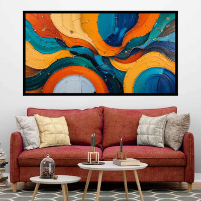 undefined Luminary The Art Gallery// Large Landscape Modern Abstract Wall Painting Canvas 26 inch x 50 inch Painting(With Frame)