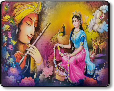 saf Radha Krishna Digital Reprint 14 inch x 20 inch Painting(With Frame)