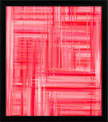 Artzfolio Red Pastel Abstract Canvas Painting Black Synthetic Frame 20x22.8inch (51x58cms) Canvas 22.8 inch x 20 inch Painting(With Frame)