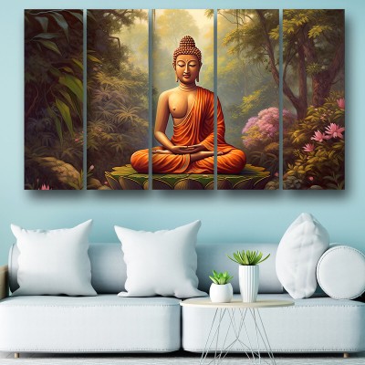 Casperme Buddha Wall Painting Big Size For Living Room & Office 48 x 30 inches Digital Reprint 30 inch x 48 inch Painting(With Frame)