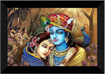 saf Acrylic Radha Krishna Acrylic 14 inch x 20 inch Painting(With Frame)