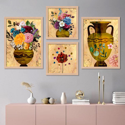 KALIT KALA DECOR KALIT KALA DECOR Modern Wall Art Framed Painting Set of 4 Digital Reprint 11 inch x 14 inch Painting(With Frame)
