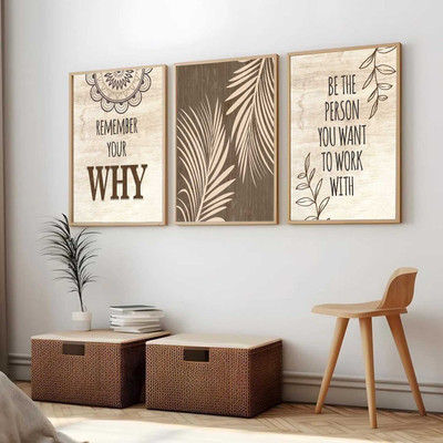 KOTART Motivational Wall Art Home Decor Wall Painting For Living Room Office Bedroom Digital Reprint 17 inch x 13 inch Painting(With Frame, Pack of 3)